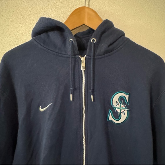 Seattle Mariners Nike Embroidered Full Zip Hoodie Navy Genuine Merchandise-XXL - Picture 3 of 10